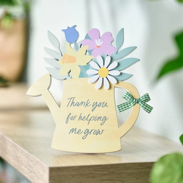 The Cottage Garden Thank You Watering Can Plaque