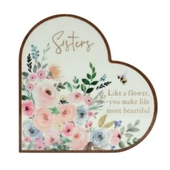 The Cottage Garden Sisters Heart Plaque