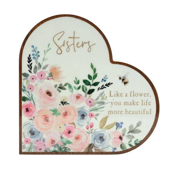 The Cottage Garden Sisters Heart Plaque
